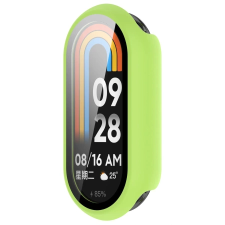 Etui ze szkłem do zegarka Bizon Case Watch Adamo do Xiaomi Smart Band 10, jasnozielone