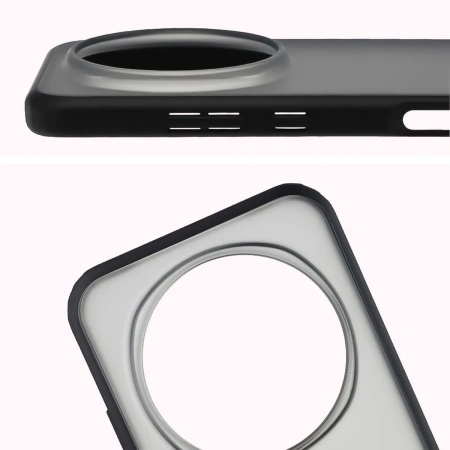 Etui Bizon Case Angelo do Honor Magic8 Pro, przydymione z czarną ramką