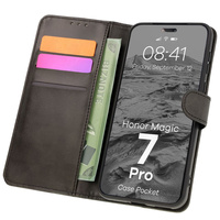 Etui z klapką Bizon Case Pocket do Honor Magic7 Pro, czarne