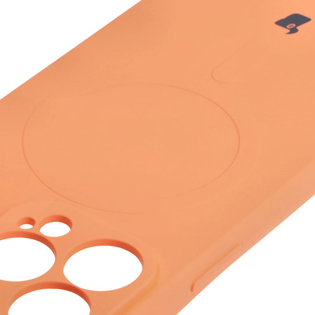 Etui silikonowe z pierścieniem magnetycznym Bizon Case Silicone Magnetic do iPhone 13 Pro, marchewkowe