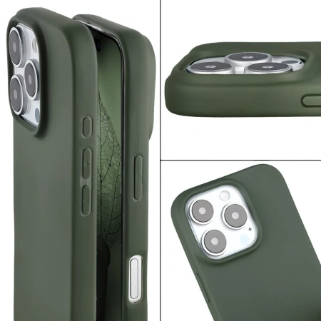 Etui z recyklingu Bizon Case ReLeaf do iPhone 16 Pro, ciemnozielone