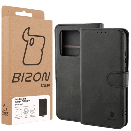 Etui z klapką Bizon Case Pocket do Motorola Edge 50 Neo, czarne