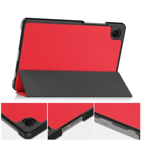 Etui z klapką Bizon Case Tab Croc do Galaxy Tab A11 / A9, czerwone