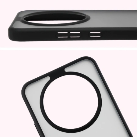 Etui Bizon Case Angelo do Honor Magic8 Lite, przydymione z czarną ramką