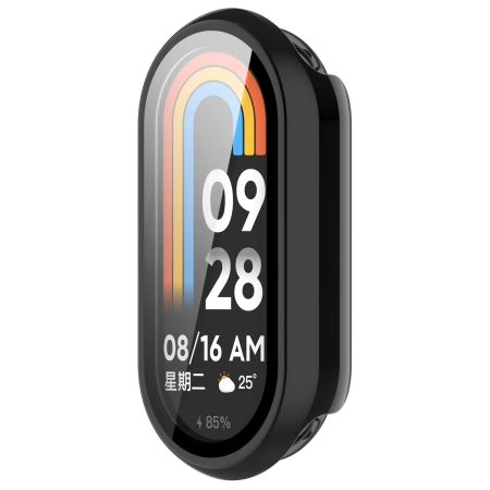 Etui ze szkłem do zegarka Bizon Case Watch Adamo do Xiaomi Smart Band 10, czarne