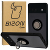 Etui z uchwytem na palec Bizon Case Hybrid Ring do Google Pixel 7A, przydymione z czarną ramką