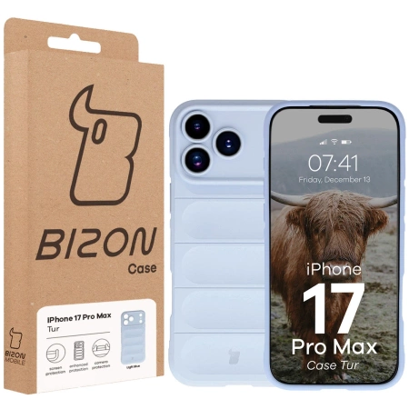 Pancerne etui Bizon Case Tur do iPhone 17 Pro Max, jasnoniebieskie