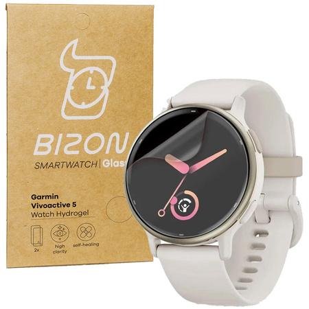 Folia hydrożelowa na ekran Bizon Glass Watch Hydrogel Duo do Garmin Vivoactive 6 / 5, 2 sztuki