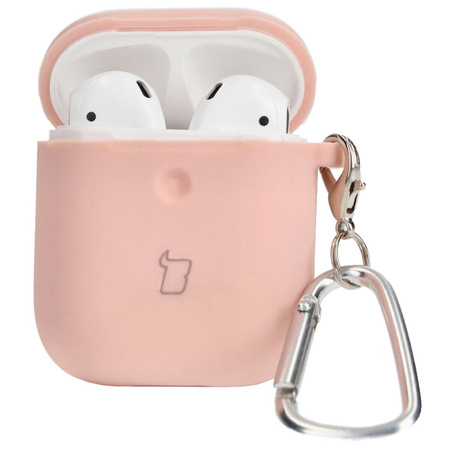 Etui Bizon Case Headphone Silicone do AirPods 1/2, jasnoróżowe