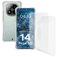 Elastyczne etui + 2x folia na ekran Bizon Case Clear Pack do Xiaomi Redmi Note 14 Pro Plus 5G