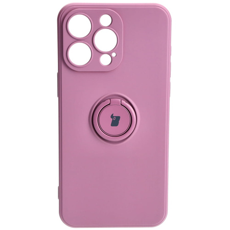 Etui Bizon Case Silicone Ring Sq do Apple iPhone 15 Pro Max, ciemnofioletowe