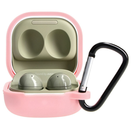 Etui Bizon Case Headphone Silicone do Galaxy Buds Live / Pro / Buds2 / Buds2 Pro / Buds FE, różowe