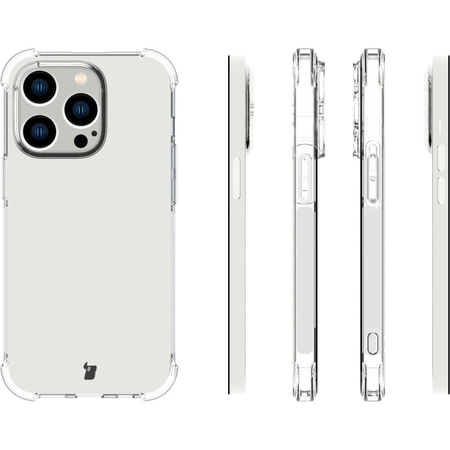 Etui + 2x szkło + obiektyw Bizon Case Clear Pack do iPhone 14 Pro, przezroczyste