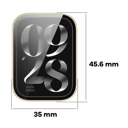 Etui ze szkłem do zegarka Bizon Case+Glass Watch do Xiaomi Mi Smart Band 9 Pro, beżowe