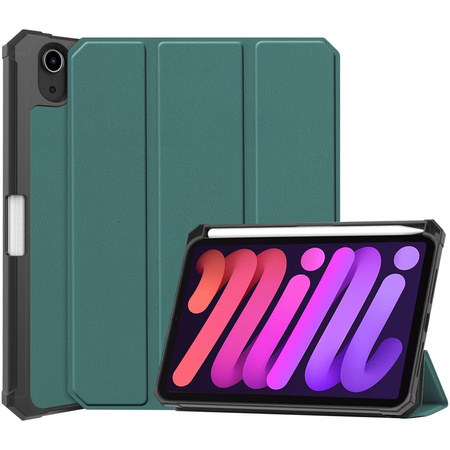 Etui Bizon Case Tab Lizard do iPad Mini (A17 Pro) 2024 / iPad Mini 6 2021, ciemnozielone