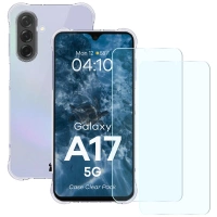 Elastyczne etui + 2x szkło hartowane Bizon Case Clear Pack do Galaxy A17 5G