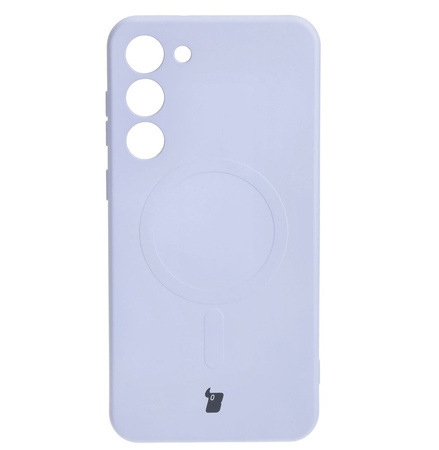 Etui silikonowe z pierścieniem magnetycznym Bizon Case Silicone Magnetic do Galaxy S23 Plus, jasnofioletowe