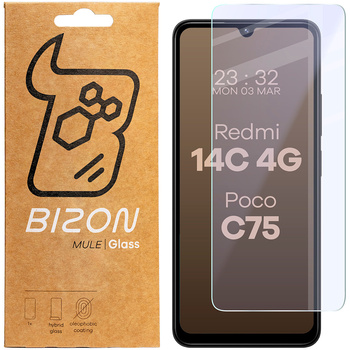 Elastyczne szkło hybrydowe Bizon Glass Mule do Xiaomi Redmi 14C 4G / POCO C75