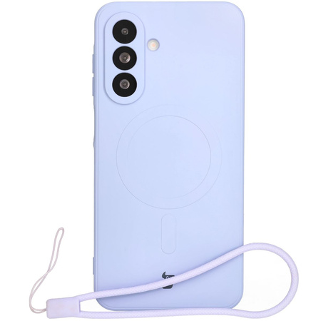 Silikonowe etui z pierścieniem magnetycznym Bizon Case Silicone Magnetic Sq do Galaxy A26 5G, jasnofioletowe