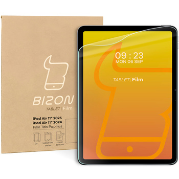 Folia imitująca papier Bizon Film Tab Papirus Duo do iPad Air 11" 7 / 6 gen. 2025 / 2024, 2 sztuki