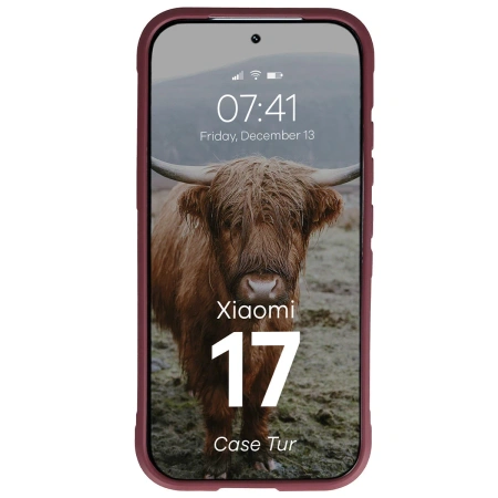 Pancerne etui Bizon Case Tur do Xiaomi 17, burgundowe
