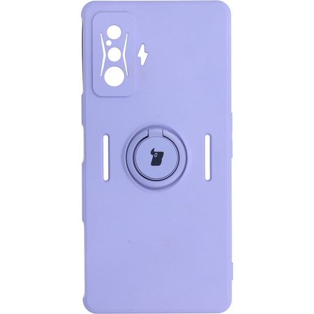 Etui Bizon Case Silicone Ring do Xiaomi Poco F4 GT, jasnofioletowe