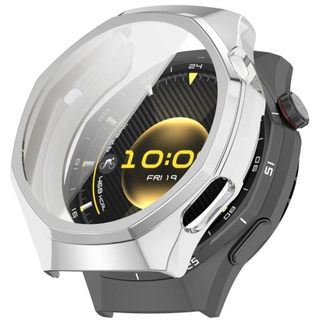 Etui z osłoną ekranu Bizon Case Watch Felipe do Huawei Watch GT6 Pro 46 mm, srebrne