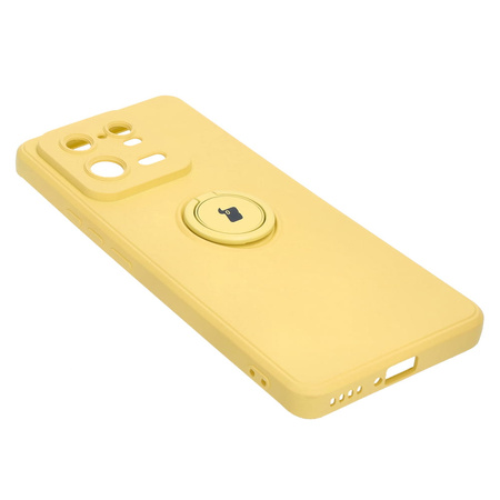 Etui Bizon Case Silicone Ring Sq do Xiaomi 13 Pro, żółte