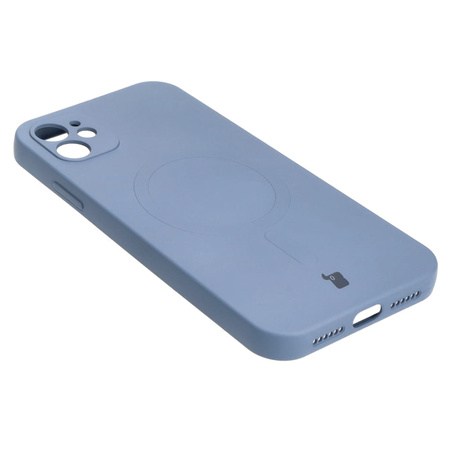Etui silikonowe z pierścieniem magnetycznym Bizon Case Silicone Magnetic do iPhone 11, szare
