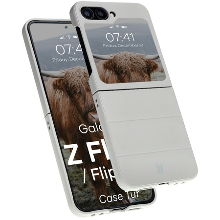 Pancerne etui Bizon Case Tur do Galaxy Z Flip6, jasnoszare