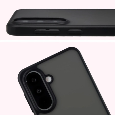 Etui Bizon Case Angelo do Galaxy A37 5G / A36 5G, przydymione z czarną ramką