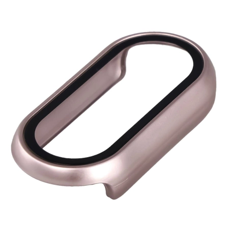 Etui ze szkłem do zegarka Bizon Case Watch Adamo do Xiaomi Smart Band 10, jasnoróżowe