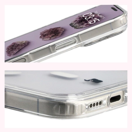 Etui z pierścieniem magnetycznym Bizon Case CrystalO do iPhone 17 Pro, przezroczyste