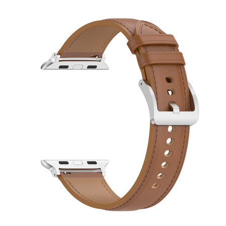 Skórzany pasek Bizon Strap Watch Casual do Apple Watch 44/45/46/49mm, jasnobrązowy