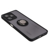 Etui z uchwytem na palec Bizon Case Hybrid Ring do Realme C53 / C51, przydymione z czarną ramką