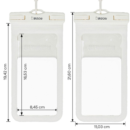 Etui wodoszczelne Bizon Case Hydrowrap, 2 sztuki, ecru