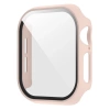 Etui ze szkłem do zegarka Bizon Case Watch Adamo do Apple Watch SE 3 / SE 2 / SE / 6 / 5 / 4 (44 mm), matowe różowe