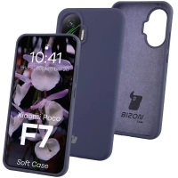 Silikonowe etui Bizon Soft Case do Xiaomi POCO F7, ciemnoniebieskie