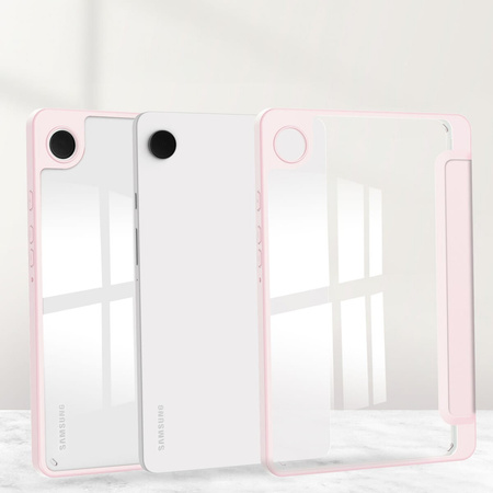 Etui Bizon Case Tab Clear Matt do Galaxy Tab A9, jasnoróżowe