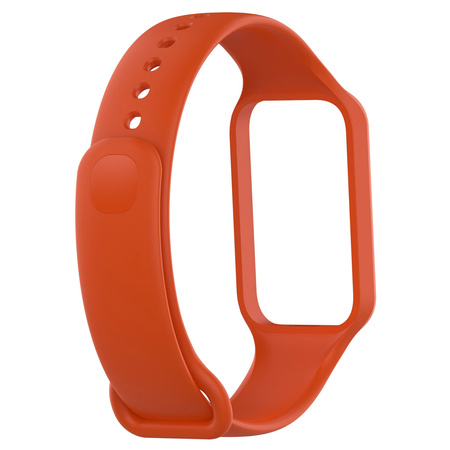 Etui z paskiem Bizon Strap + Case Watch Dots do Xiaomi Redmi Smart Band 2 / Xiaomi Mi Band 8 Active, pomarańczowe