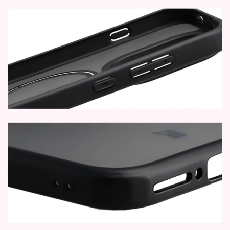 Etui z pierścieniem magnetycznym Bizon Case MatteO do OnePlus 15, przydymione-czarne