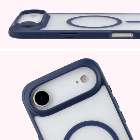 Etui z pierścieniem magnetycznym Bizon Case MatteO do iPhone Air, przydymione-granatowe