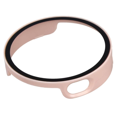 Etui ze szkłem do zegarka Bizon Case Watch Adamo do Xiaomi Watch S4 41 mm, różowe