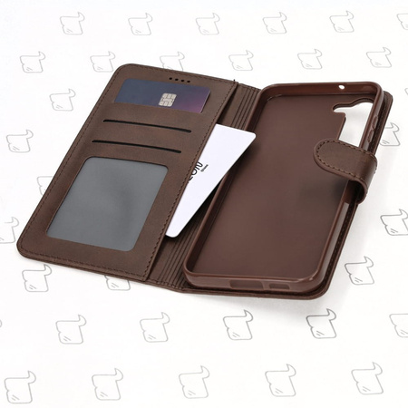 Etui Bizon Case Wallet do Samsung Galaxy S23 Plus, ciemnobrązowe