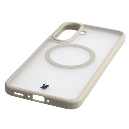 Etui z pierścieniem magnetycznym Bizon Case MatteO do Galaxy A37 5G / A36 5G, przydymione-beżowe