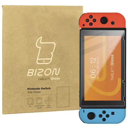 Szkło hartowane Bizon Glass Tab Clear Duo do Nintendo Switch, 2 sztuki