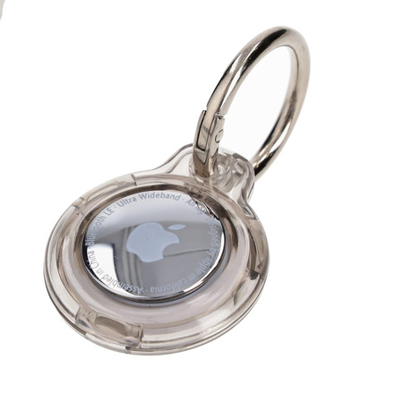 Etui Bizon Case Locator Keychain do Apple AirTag, przezroczysto-czarne