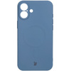 Silikonowe etui z pierścieniem magnetycznym Bizon Case Silicone Magnetic do iPhone 16 Plus, granatowe
