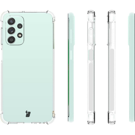 Etui + 2x szkło + obiektyw Bizon Case Clear Pack do Galaxy A23 5G/4G, przezroczyste
