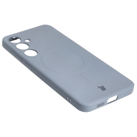 Etui Bizon Case Silicone Magnetic Sq do Galaxy S24 Plus, szare